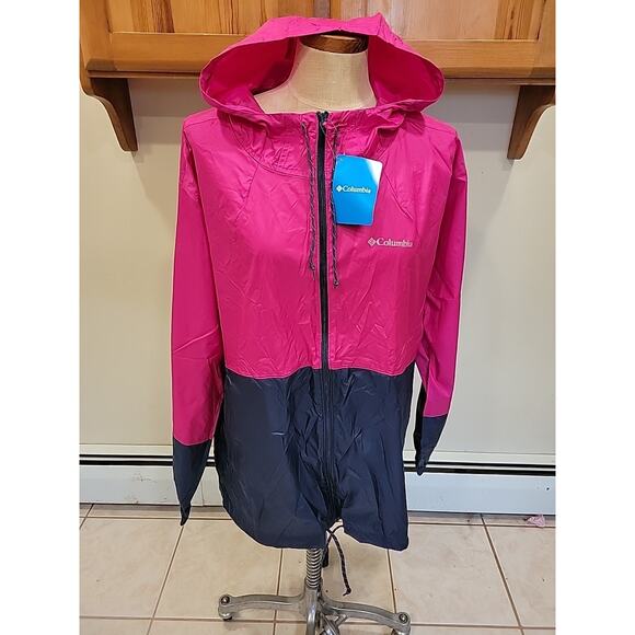 Columbia Women's Plus Size Flash Forward Windbreaker Pink Size 3x - Picture 1 of 8